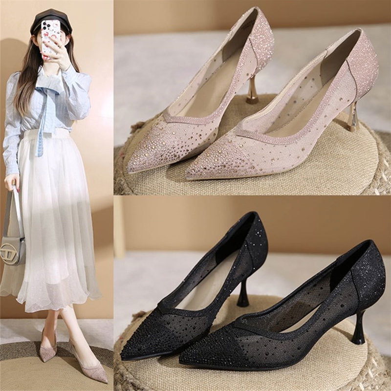 Women Fashion Trend 2026 - Slip-On-Sandalen mit hohem Absatz – Kristallklare,