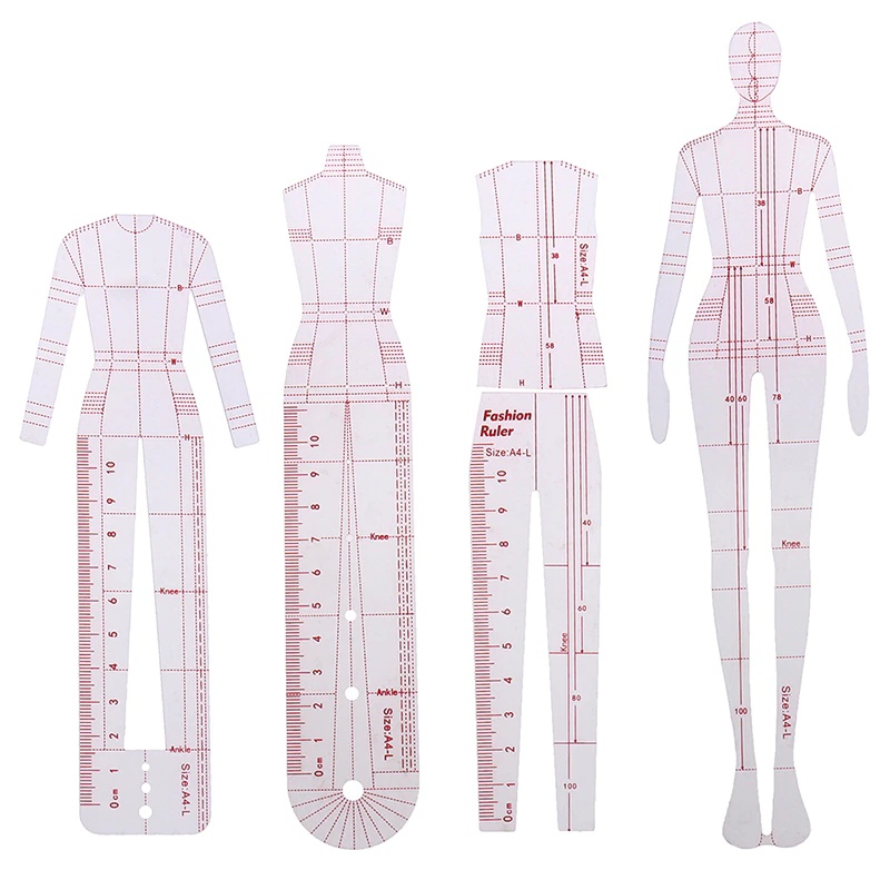 Women Fashion Figure Template - 1 Set Mode-Zeichenlineal für Frauen Figurenzeichnungsvorlage