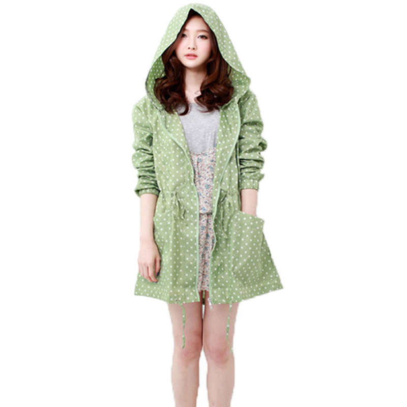 Women'S Fashion Raincoat - Mode Dot Print Frauen Regenmantel Mit