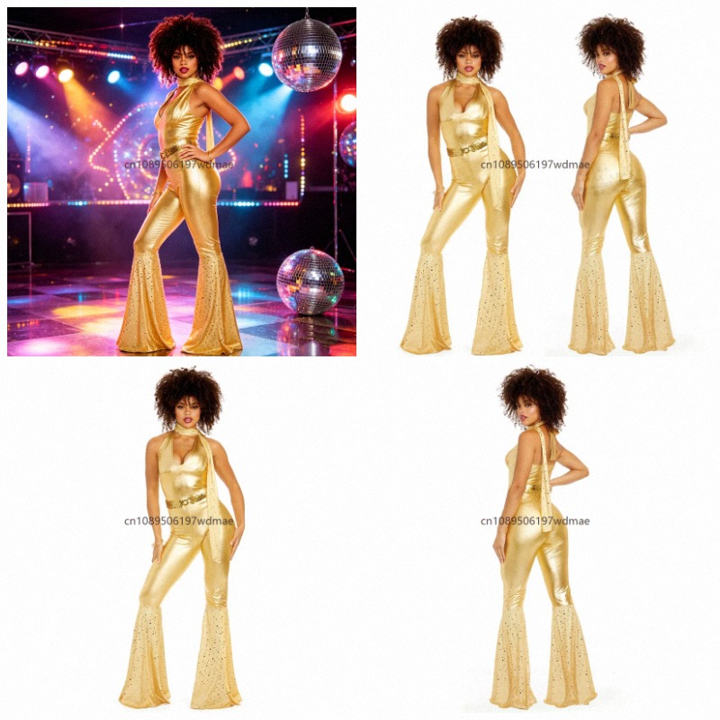Women'S Fashion Of The 70S - 70er-Jahre Retro Disco-Kostüm, Mode-Bühnen-Cosplay-Kostüm, 80er-Jahre Hippie-Kostüm,
