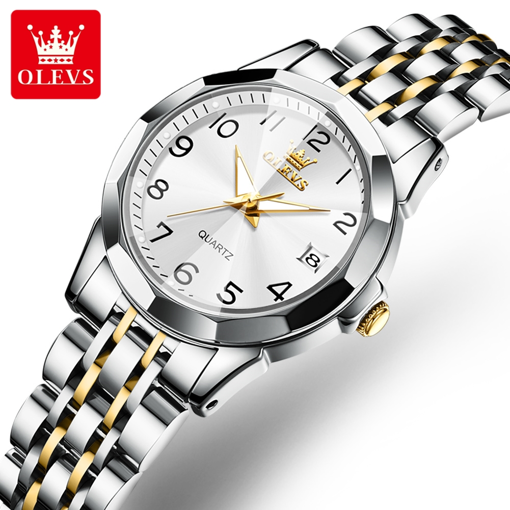Women'S Fashion Digital Watch - OLEVS Quarzuhr für Damen, Rautenspiegel, massiver