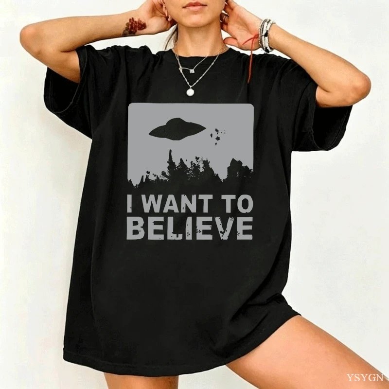 Women Fashion Quotes - Ich möchte glauben – Vintage-T-Shirt mit
