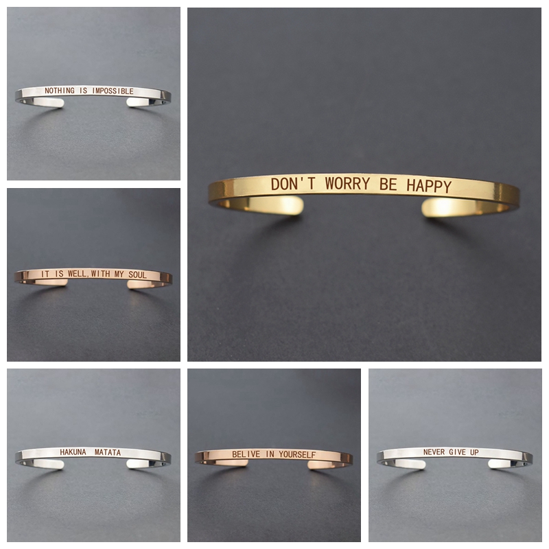 Women Fashion Quotes - Inspirational Zitate Manschette Armband 