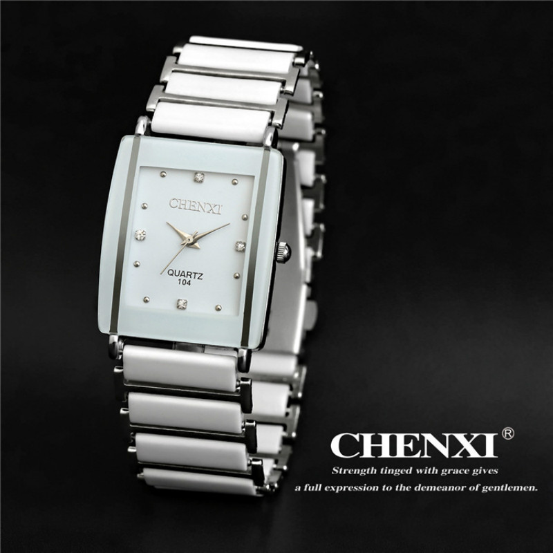 Women'S Fashion Digital Watch - CHENXI Mode Rechteck Uhr Frauen Weiß