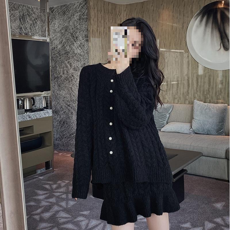 Women Fashion Outfits - Premium Koreanischer Winter-Stil Set Dickes Strick-Set