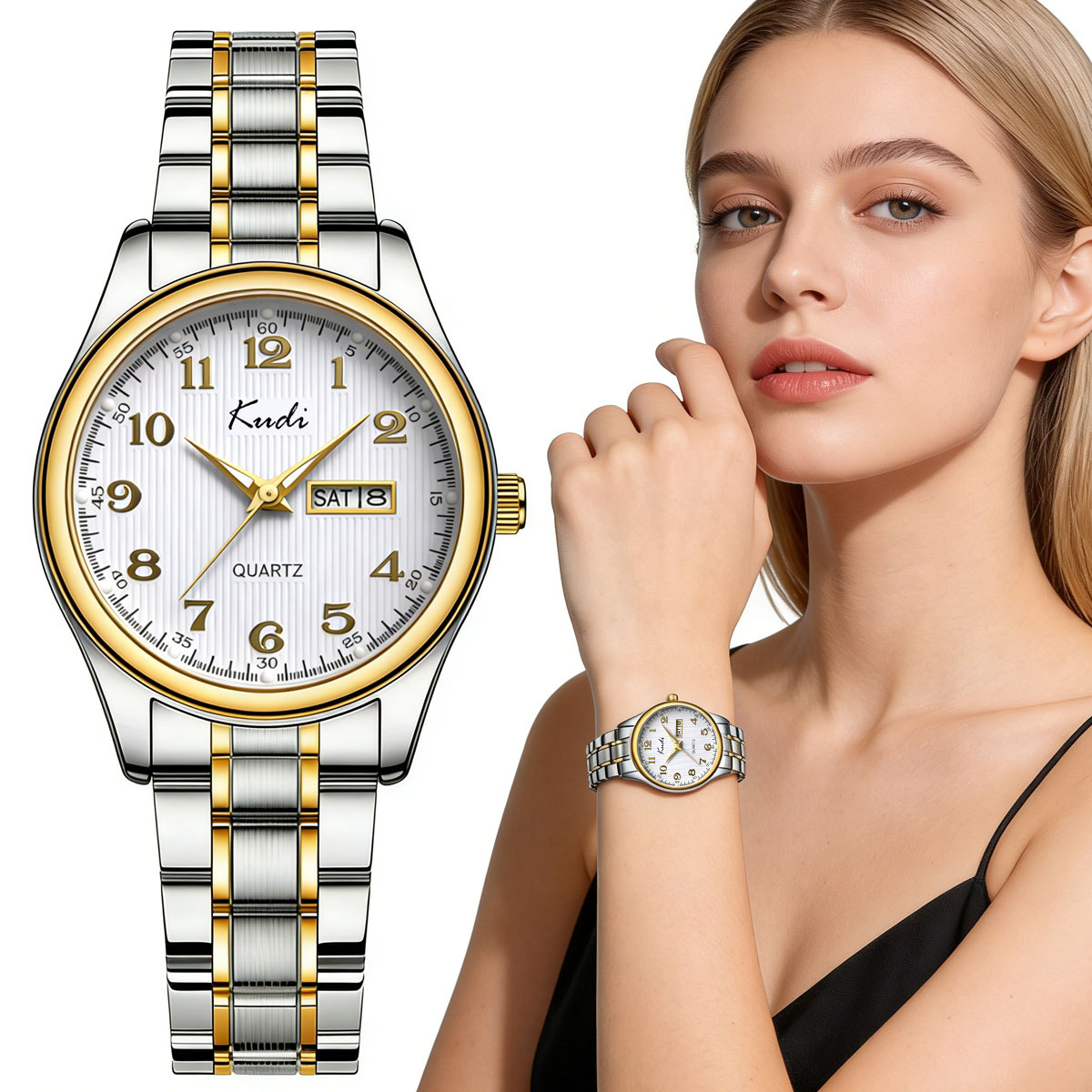 Women'S Fashion Digital Watch - Trendige Business-Damenuhr mit Edelstahlarmband, Einfache Digitalanzeige,