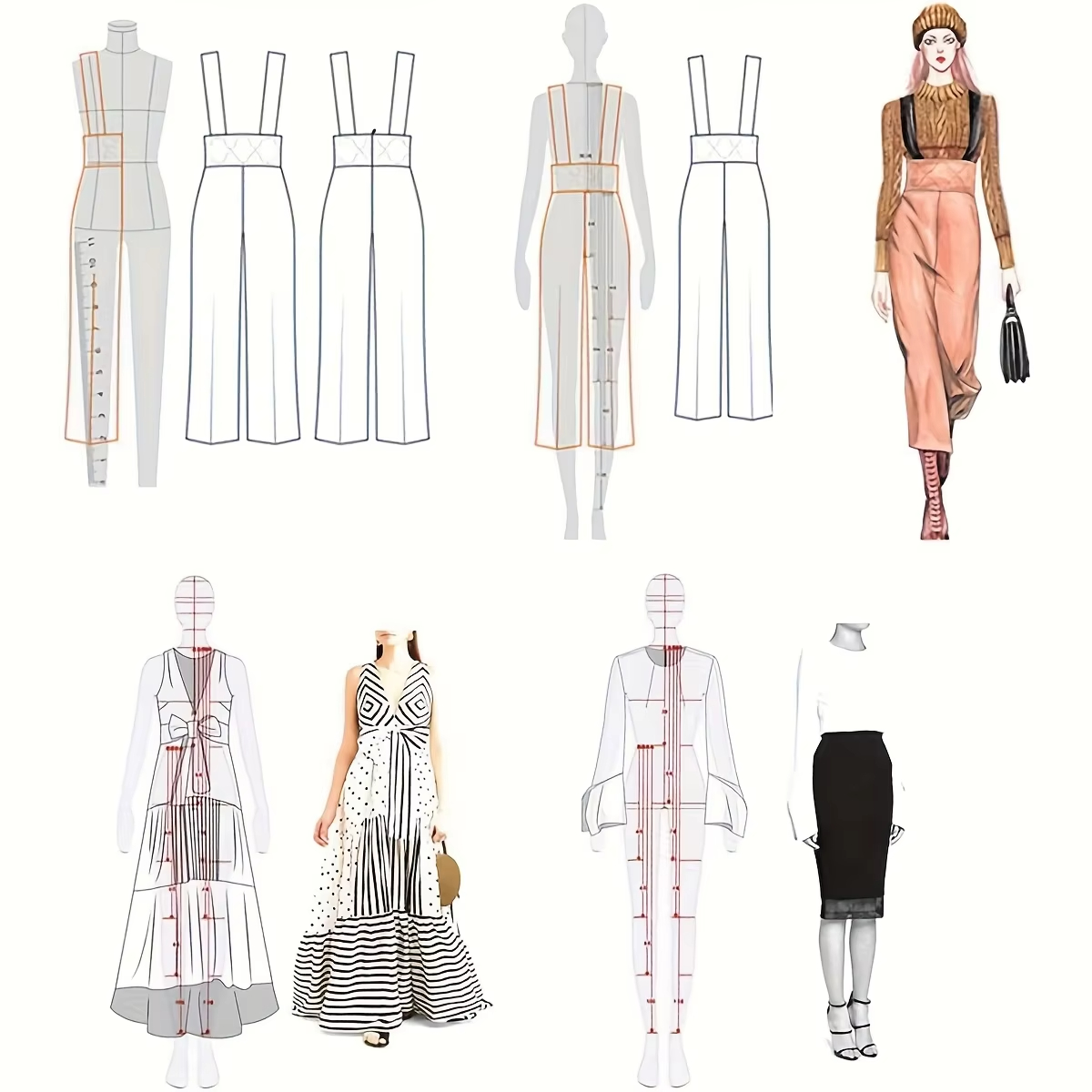 1 Set Damen Mode-Zeichenlineal – Women Fashion Figure Template Bewertung und Preis