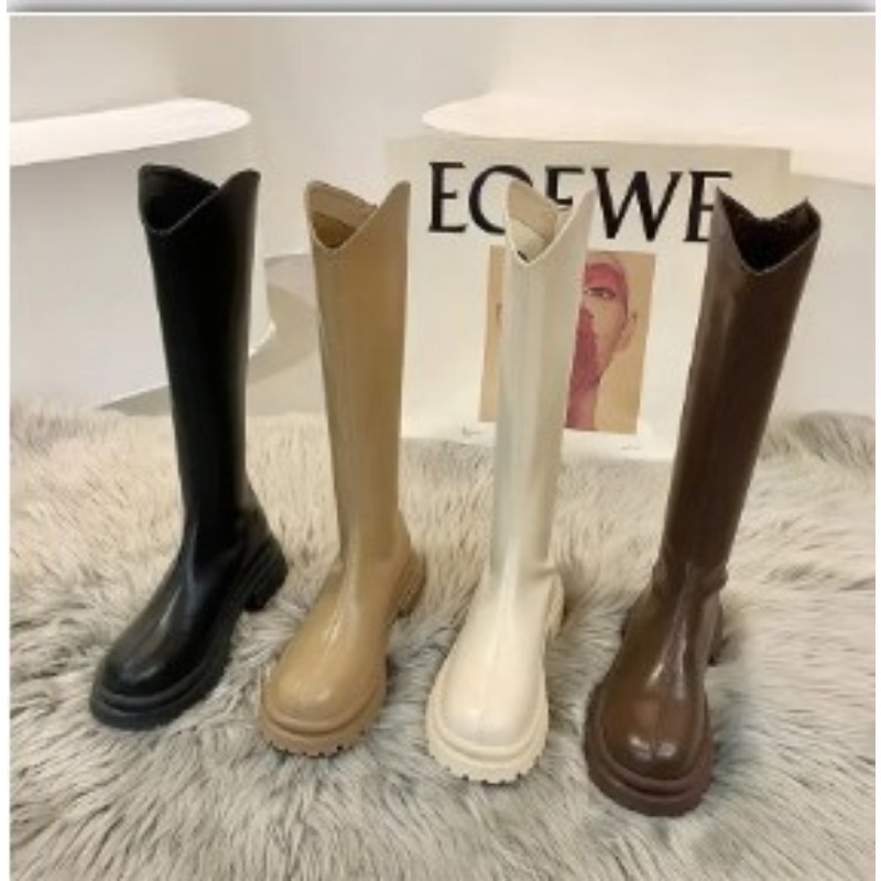 Retro Einfarbige Stiefel Damen – Women'S Fashion Leather Boots Bewertung und Preis