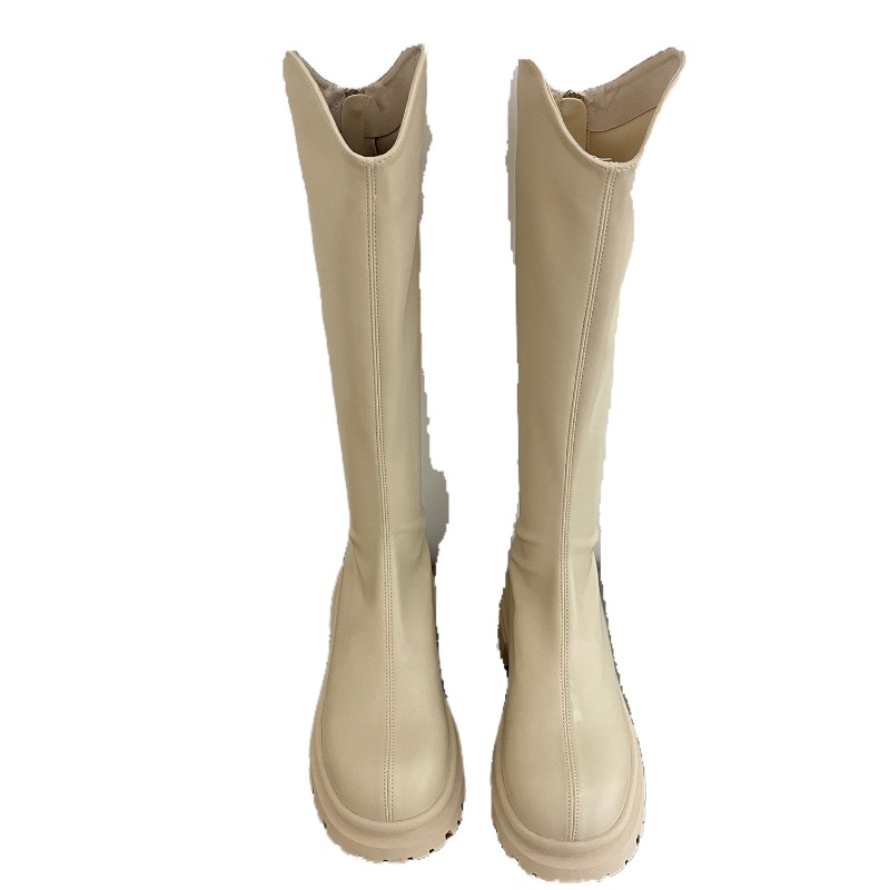 Retro Einfarbige Stiefel Damen – Women'S Fashion Leather Boots Bewertung und Preis