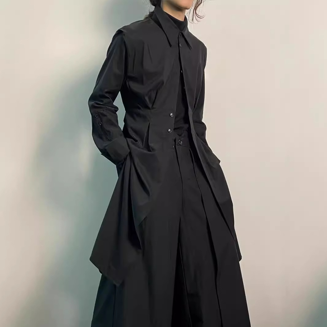 Y2K Gothic Trenchcoat Männer D – Belted Shirt Dress Bewertung und Preis