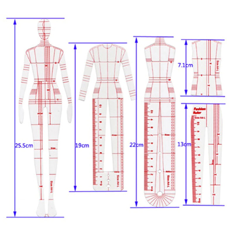 1 Set Mode-Zeichenlineal für F – Women Fashion Figure Template Bewertung und Preis