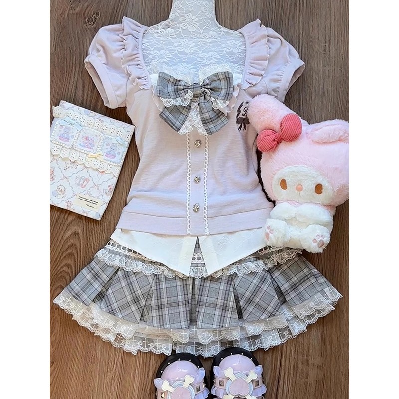 Rosa Spitzen-Patchwork-Obertei – Women Fashion Outfits Bewertung und Preis