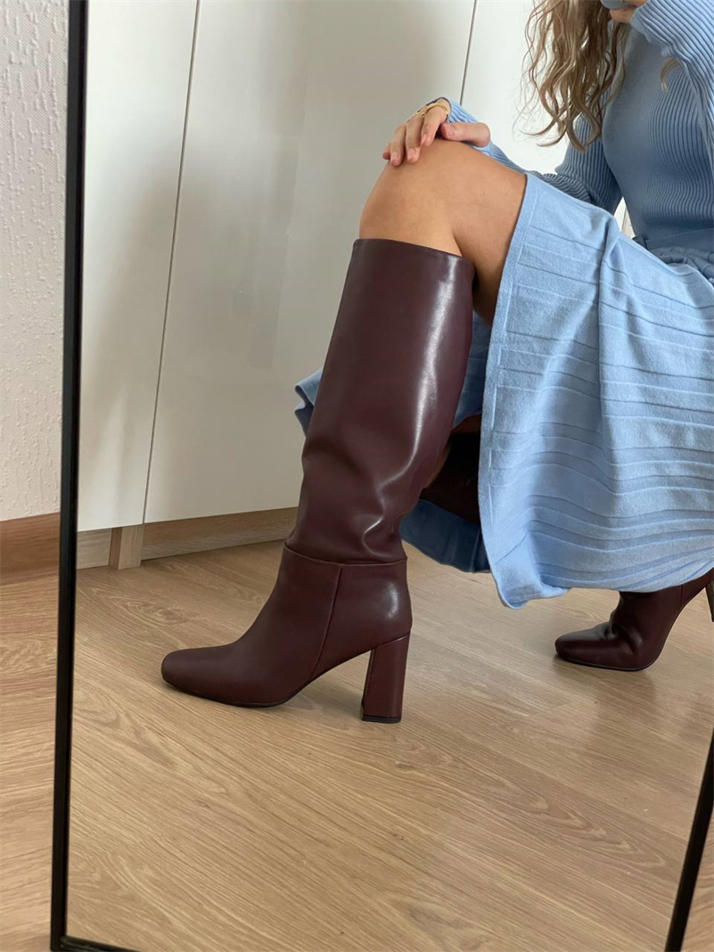 Meotina Frauen Echtes Leder Kn – Women'S Fashion Leather Boots Bewertung und Preis