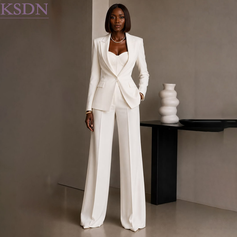 Luxuriöse Weiße Damenanzüge, M – Women'S Fashion Jackets Bewertung und Preis