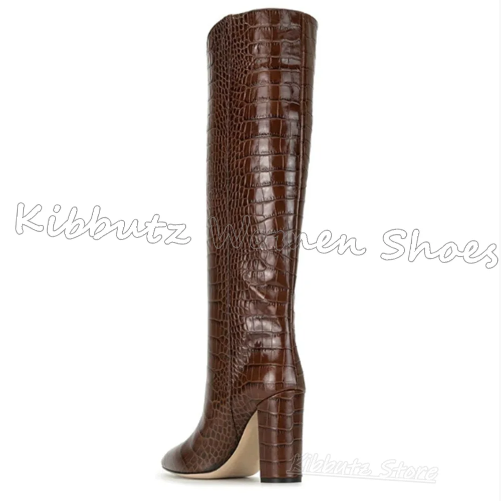 Kniehohe Stiefel mit Zebrastre – Women'S Fashion Leather Boots Bewertung und Preis