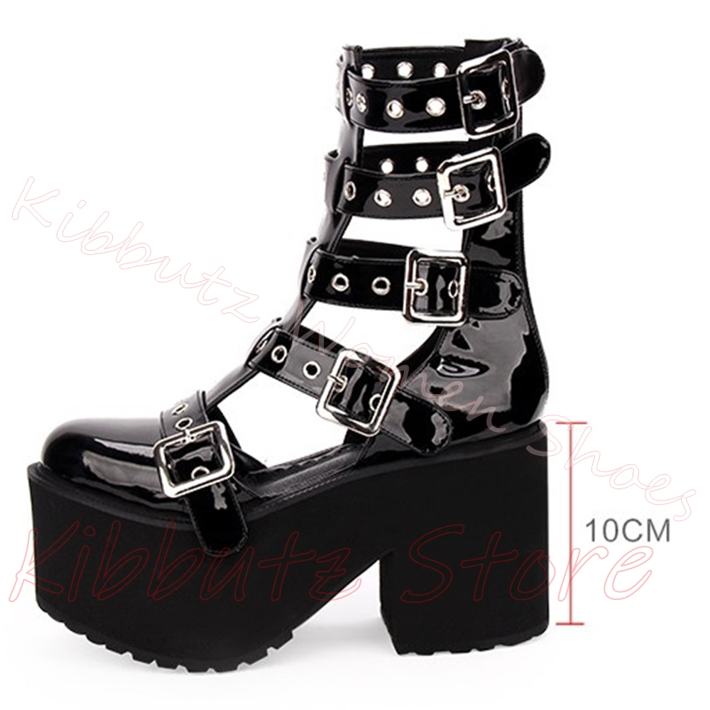 Multi-Schnallen-Sandalen mit A – Women'S Fashion Leather Boots Bewertung und Preis