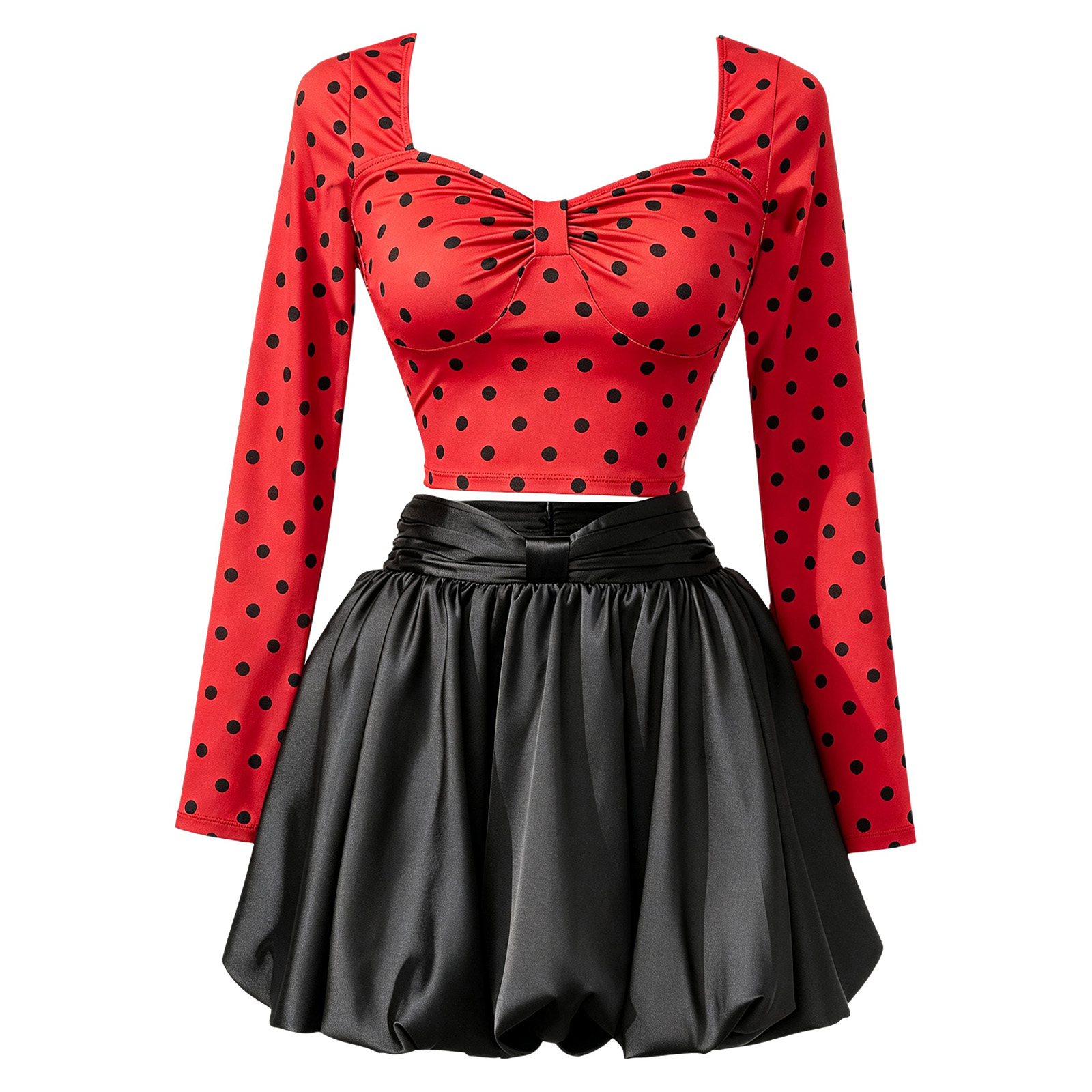 Damen Langarm Polka Dot Crop T – Women Fashion Outfits Bewertung und Preis